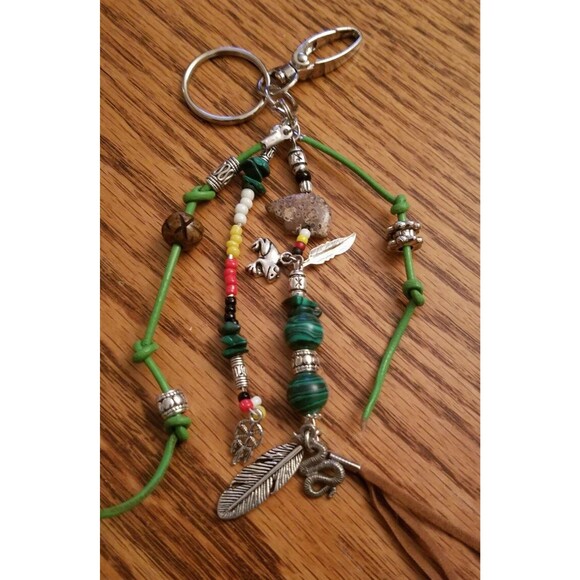 Snake Key Ring Medicine Wheel Totem - for Purse, Drum, Car & Bookmark - Picture 2 of 6